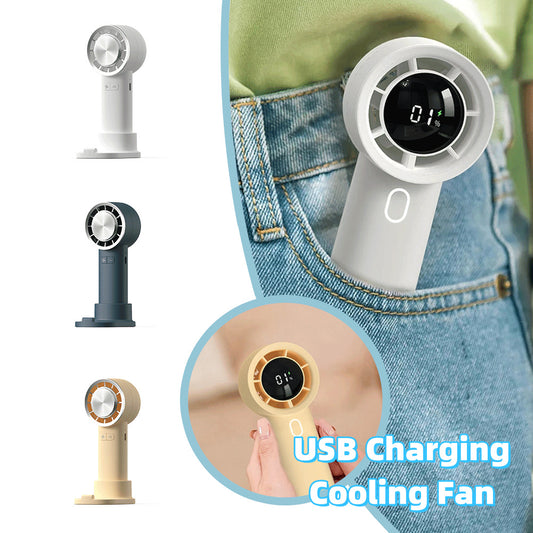 Handheld Cooler Fan | USB Rechargeable & LED Display