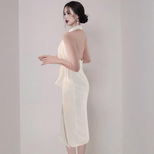 Elegant Halter Neck Dress – Lightweight & Breathable